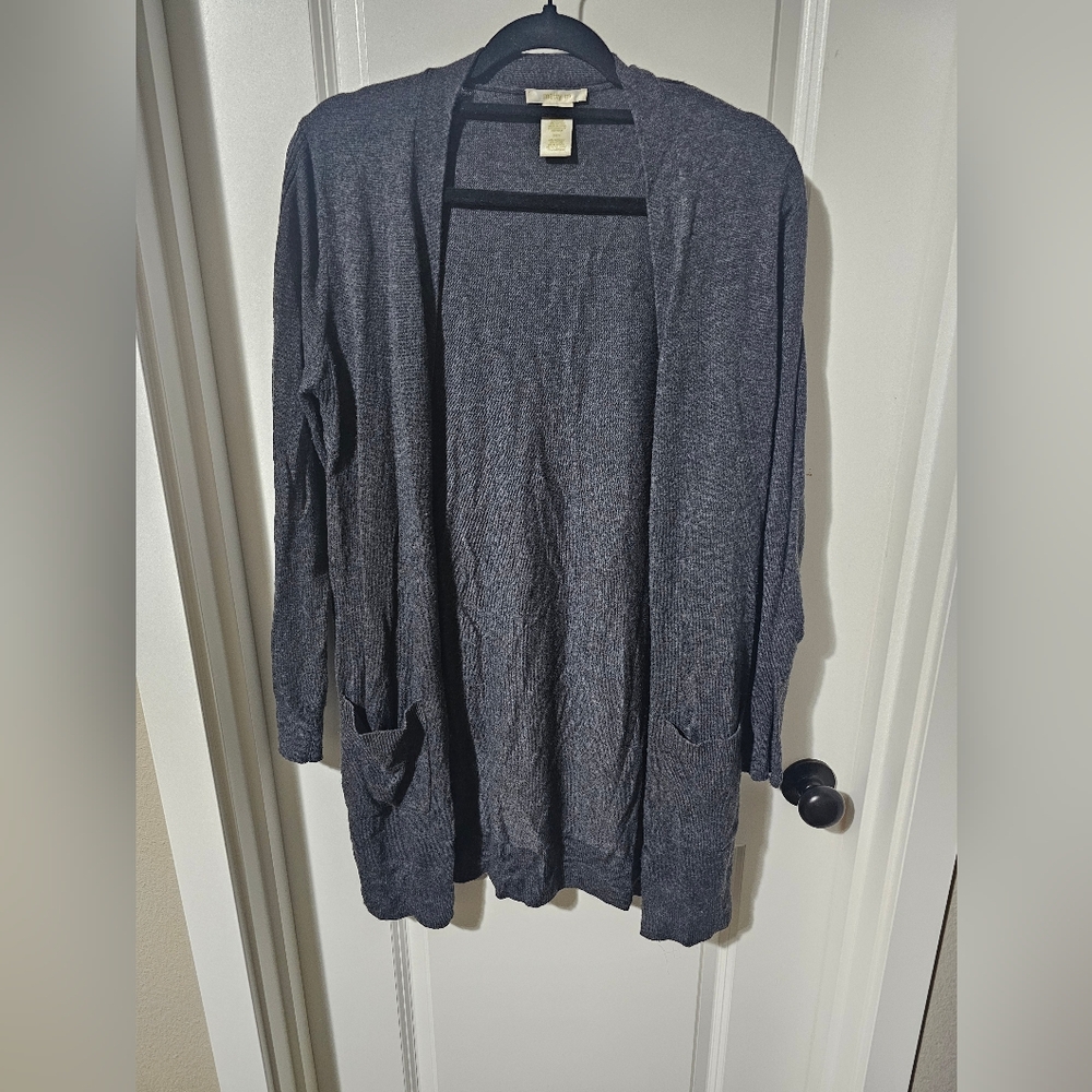 Matty M Charcoal Open-Front Cardigan